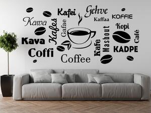 Nálepka na stenu Coffee Farba: Biela, Rozmery: 200 x 100 cm