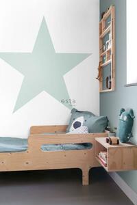Biela vliesová obrazová tapeta, zelená hviezda 158841, 1,86 x 2,79 m, Little Bandits, Esta