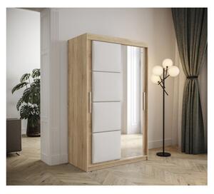 Šatníková skriňa s posuvnými dverami 120 cm TALIA - dub sonoma / biela