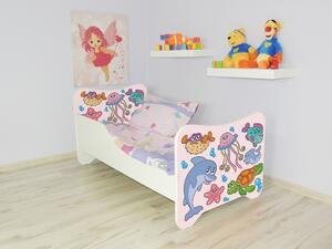 Detská posteľ s obrázkom 160x80 - Rybičky (Detská posteľ Rybičky 160x80 bez úložného priestoru)