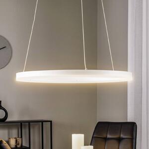 LED závesné svietidlo Arcchio Albiona, biele, 1 krúžok, Ø 60 cm, Biela / opálová, Kuchyňa, kov, Moderný, Závesné svietidlo