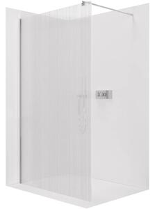 CERANO - Sprchová zástena Walk-in Onyx Round Ľ/P - 8 mm - guľatá vzpera - chróm, ryhované sklo - 50x200 cm