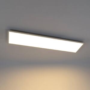 Lindby LED panel Luay, 120 x 30 cm, diaľkové ovládanie, stmievateľné, Biela / opálová, Kuchyňa, Plast, Moderný, Stropné svetlo