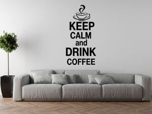 Nálepka na stenu Keep calm and drink coffee Farba: Fialová, Rozmery: 50 x 100 cm