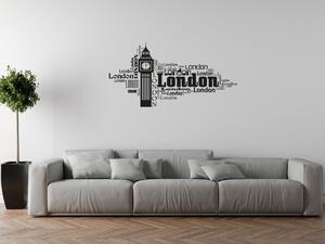 Nálepka na stenu Londýn Big Ben Farba: Biela, Rozmery: 200 x 100 cm