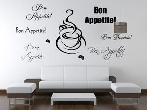 Nálepka na stenu Bon Appetite Farba: Biela, Rozmery: 200 x 100 cm