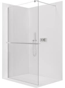 CERANO - Sprchová zástena Walk-in Onyx Round Ľ/P - 8 mm - guľatá vzpera + polička/držiak na uteráky - chróm, transparentné sklo - 30x200 cm