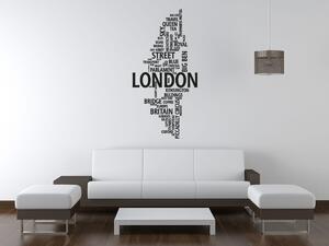 Nálepka na stenu Londýn Farba: Čierna-Lesklá, Rozmery: 50 x 100 cm
