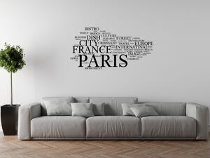 Nálepka na stenu Paríž Farba: Čierna-Matná, Rozmery: 100 x 50 cm