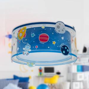 Stropné svietidlo Dalber PLANETS, farebné, s vesmírnym motívom, Modrá, Detská izba, Plast, Závesné svietidlo