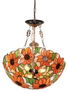 Brilagi - Tiffany vitrážový luster na reťazi SUNFLOWER 3xE27/60W/230V pr. 50 cm