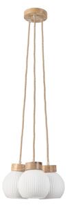 Závesný luster na lanku LOOMIS 3xE27/15W/230V 83 cm béžová/dub