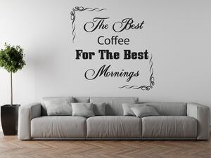 Nálepka na stenu The best coffee Farba: Levanduľová, Veľkosť: 50 x 50 cm