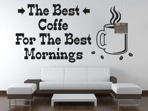 Nálepka na stenu The best coffee Farba: Levanduľová, Rozmery: 100 x 50 cm