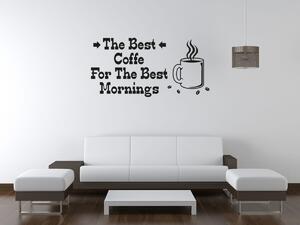 Nálepka na stenu The best coffee Farba: Levanduľová, Rozmery: 100 x 50 cm