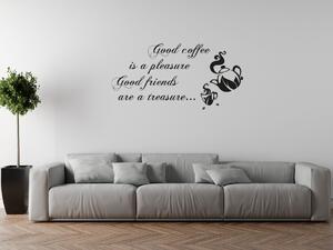 Nálepka na stenu Good coffee Farba: Strieborná, Rozmery: 100 x 50 cm