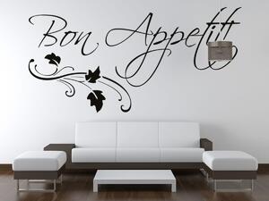Nálepka na stenu Bon Appetit Farba: Zlatá, Rozmery: 100 x 50 cm