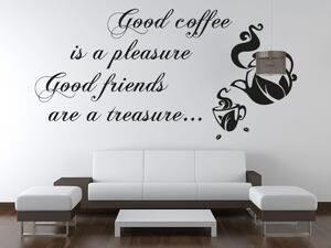 Nálepka na stenu Good coffee Farba: Krémová, Rozmery: 100 x 50 cm