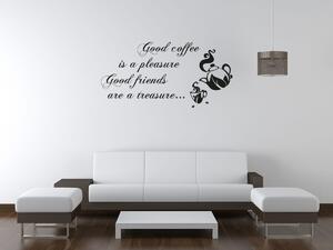 Nálepka na stenu Good coffee Farba: Biela, Rozmery: 200 x 100 cm