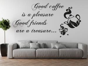 Nálepka na stenu Good coffee Farba: Biela, Rozmery: 200 x 100 cm