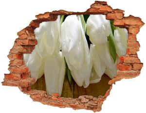 Nálepka fototapeta 3D výhľad Biele tulipány