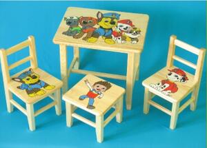 Detský Stôl s stoličkami Patrola+ malý stolček zadarmo !! (+ Malý stolček zadarmo !!)