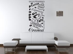 Nálepka na stenu Káva s muffinom Farba: Biela, Rozmery: 50 x 100 cm