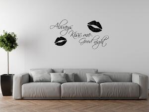 Nálepka na stenu Always kiss me good night Farba: Béžová, Rozmery: 100 x 50 cm