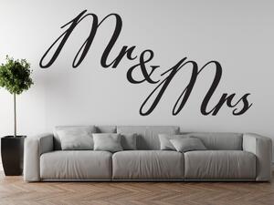 Nálepka na stenu Mr i Mrs Farba: Biela, Rozmery: 200 x 100 cm