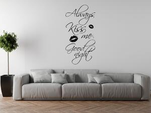 Nálepka na stenu Always kiss me good night Farba: Levanduľová, Rozmery: 50 x 100 cm