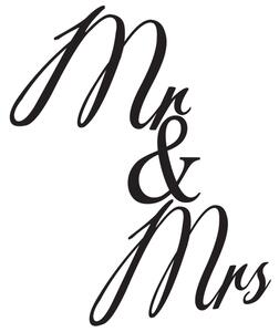 Nálepka na stenu Mr i Mrs Farba: Strieborná, Rozmery: 100 x 100 cm