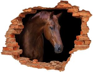 Diera 3D v stene nálepka Hnedý kôň nd-c-114030424