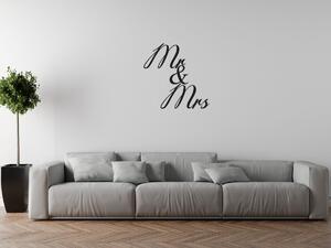 Nálepka na stenu Mr i Mrs Farba: Strieborná, Rozmery: 100 x 100 cm