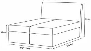 Čalúnená posteľ boxspring KATELYN, 180x200, sawana 14/soft 17