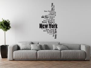 Nálepka na stenu New York Farba: Fialová, Rozmery: 50 x 100 cm