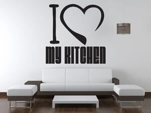 Nálepka na stenu I love my kitchen Farba: Biela, Veľkosť: 50 x 50 cm