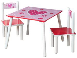 Detský stôl s stoličkami ružový