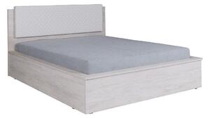 Manželská posteľ KOLOREDO + rošt, 160x200, dub biely/biala