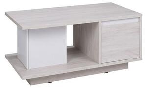 Obývacia stena DENVER 1 - regál + TV stolík RTV2D + komb. komoda + konf. stolík + polička, dub biely/grafit lesk