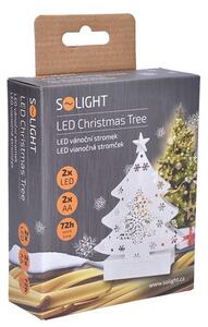 SOLIGHT LED kovový vianočný stromček, 2x batéria AA, IP20