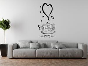 Nálepka na stenu Šálka kávy Farba: Tyrkysová, Rozmery: 50 x 100 cm