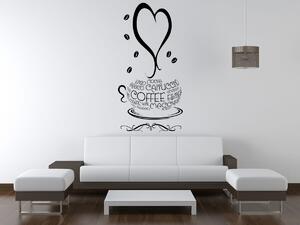Nálepka na stenu Šálka kávy Farba: Biela, Rozmery: 100 x 200 cm