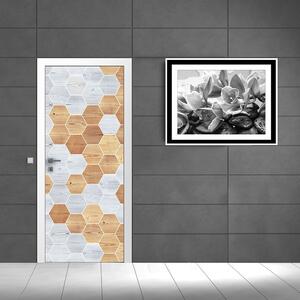 Vliesová obrazová tapeta na dvere Hexagony 33101, 91 x 211 cm, Photomurals, Vavex