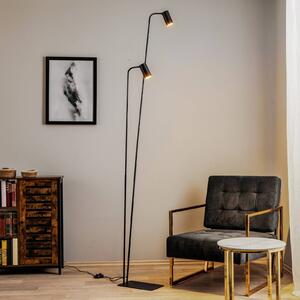 Stojaca lampa Mono II, 2-plameňová, čierna/zlatá