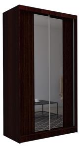 Skriňa s posuvnými devermi a zrkadlom LUZON, 150x216x61, wenge