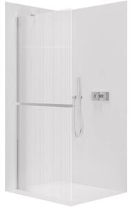 CERANO - Sprchová zástena Walk-in Onyx YL/P - 8 mm + polička/držiak na uteráky - chróm, ryhované sklo - 50x200 cm