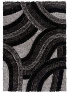 Flair Rugs , AKCIA: 80x150 cm Kusový koberec Indulgence Velvet Carved Grey/Black, čierna, obývacia izba
