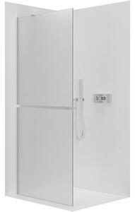 CERANO - Sprchová zástena Walk-in Onyx YL/P - 8 mm - guľatá vzpera + polička/držiak na uteráky - chróm, mliečne sklo - 30x200 cm
