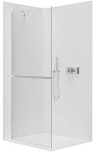 CERANO - Sprchová zástena Walk-in Onyx YL/P - 8 mm - guľatá vzpera + polička/držiak na uteráky - chróm, transparentné sklo - 30x200 cm