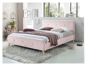 Čalúnená manželská posteľ bez matraca 160x200 CANDY - ružová